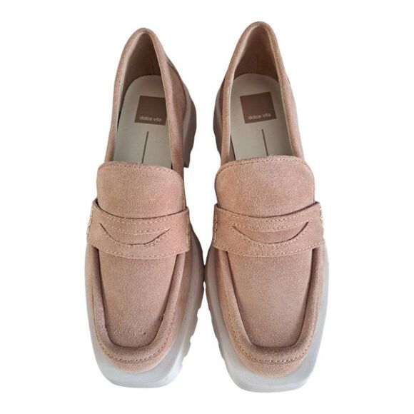 Dolce Vita Women's Suede Dune Tan Lug Loafers Elias Comfort Classic Chunky Sz 9 - Picture 2 of 8